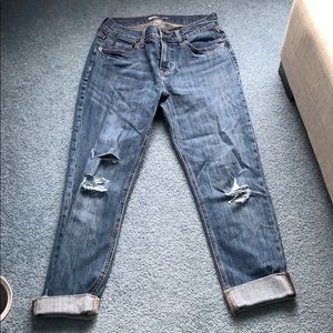 Old Navy Distressed Medium Wash Boyfriend Jeans.